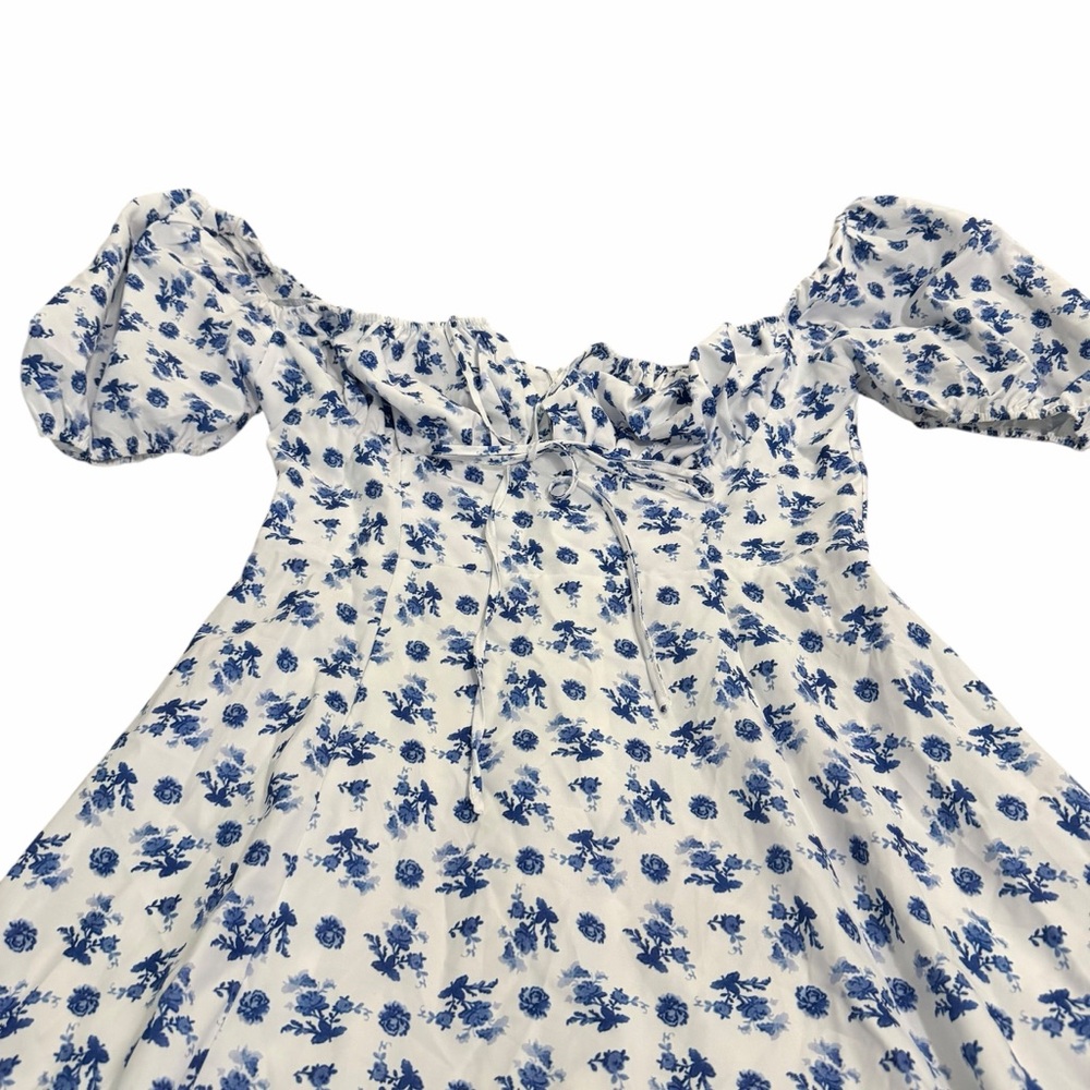 NWT/Women's Puff Sleeve/Floral Split Maxi/Flowy A Line Casual Dress/Size: XL - Picture 5 of 15
